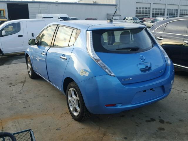 JN1AZ0CP1BT009684 - 2011 NISSAN LEAF SV BLUE photo 3