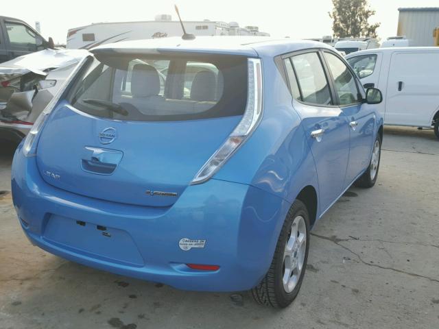 JN1AZ0CP1BT009684 - 2011 NISSAN LEAF SV BLUE photo 4