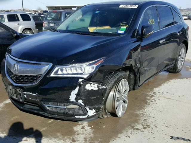 5FRYD3H4XGB009105 - 2016 ACURA MDX TECHNO Чорний фото 2