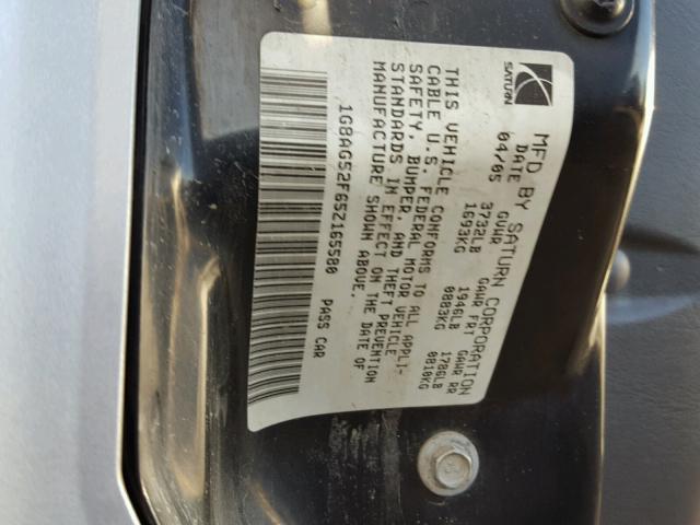 1G8AG52F65Z165580 - 2005 SATURN ION LEVEL SILVER photo 10