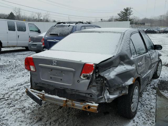 2HGES15574H567478 - 2004 HONDA CIVIC LX GRAY photo 4