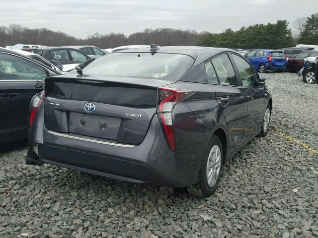 JTDKBRFU2G3506911 - 2016 TOYOTA PRIUS GRAY photo 4