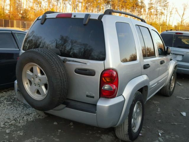 1J4GK58K74W262977 - 2004 JEEP LIBERTY LI SILVER photo 4