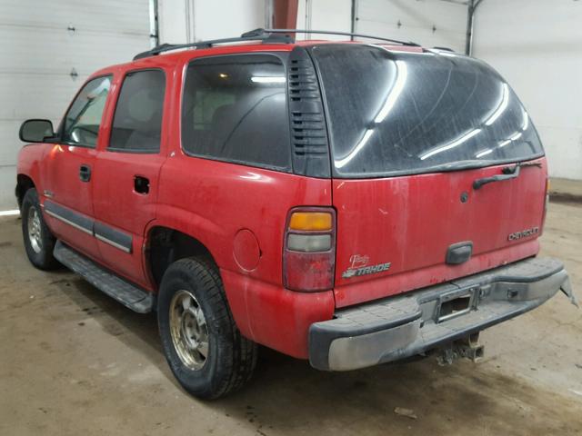 1GNEK13Z92J326562 - 2002 CHEVROLET TAHOE K150 RED photo 3