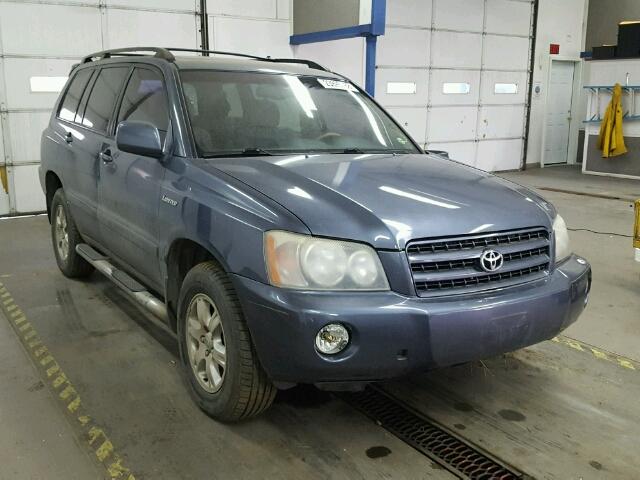 JTEHF21A820078125 - 2002 TOYOTA HIGHLANDER BLUE photo 1