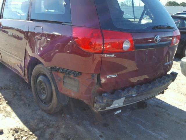 5TDZK23C68S216138 - 2008 TOYOTA SIENNA CE RED photo 9