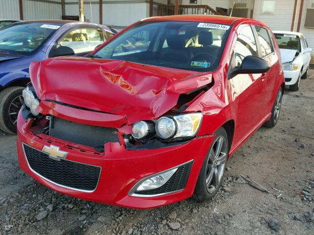 1G1JH6SB4D4156788 - 2013 CHEVROLET SONIC RS RED photo 2