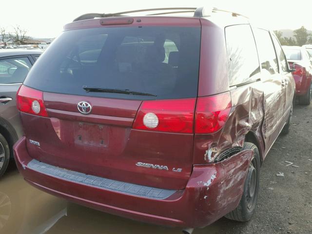 5TDZK23C78S106070 - 2008 TOYOTA SIENNA CE BURGUNDY photo 4