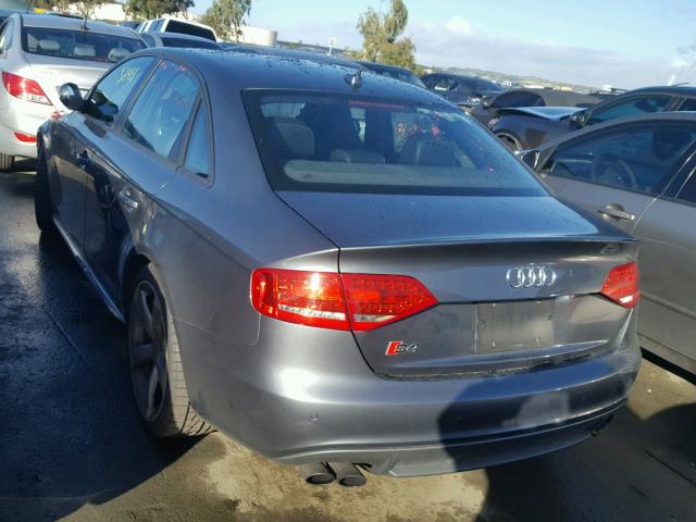 WAUKGAFL8CA096080 - 2012 AUDI S4 PRESTIG GRAY photo 3