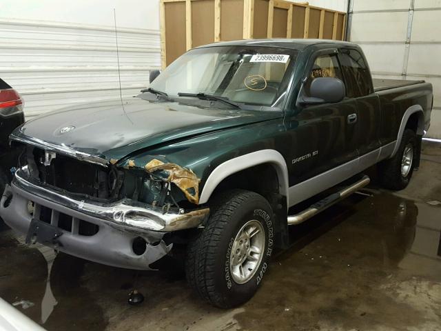 1B7GG22N2YS713304 - 2000 DODGE DAKOTA BLACK photo 2