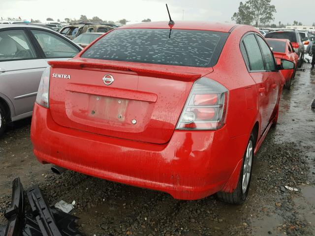 3N1AB6AP4CL670741 - 2012 NISSAN SENTRA 2.0 RED photo 4