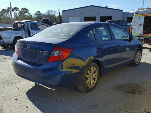 2HGFB2F56CH533085 - 2012 HONDA CIVIC LX BLUE photo 4