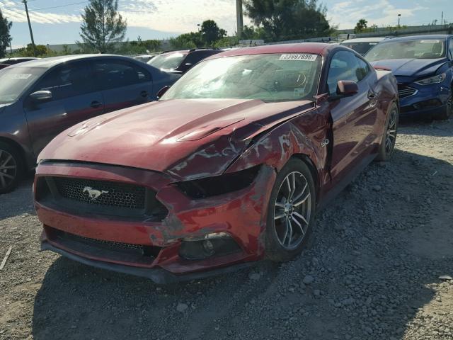 1FA6P8CF6H5227363 - 2017 FORD MUSTANG GT RED photo 2