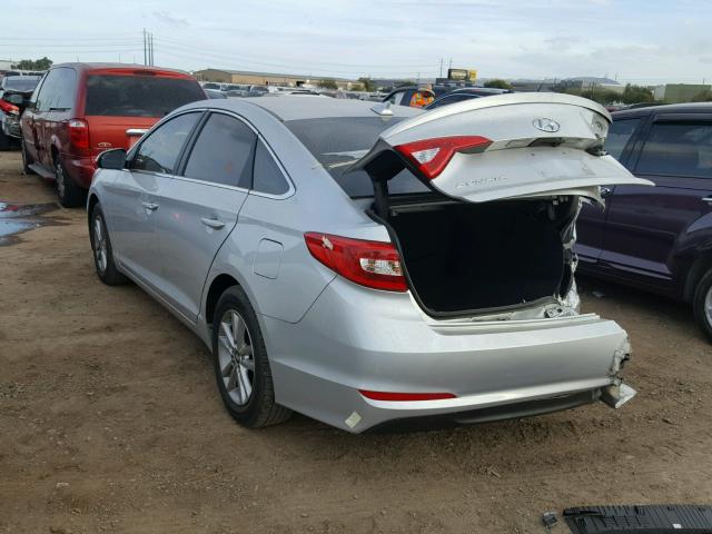 5NPE24AF8FH151710 - 2015 HYUNDAI SONATA SE GRAY photo 3