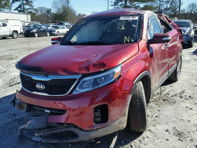 5XYKT3A62FG557810 - 2015 KIA SORENTO LX RED photo 2