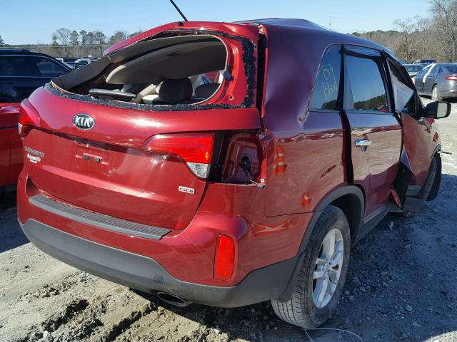 5XYKT3A62FG557810 - 2015 KIA SORENTO LX RED photo 4