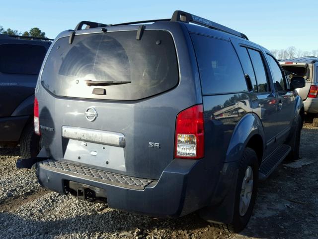 5N1AR18W27C639431 - 2007 NISSAN PATHFINDER BLUE photo 4