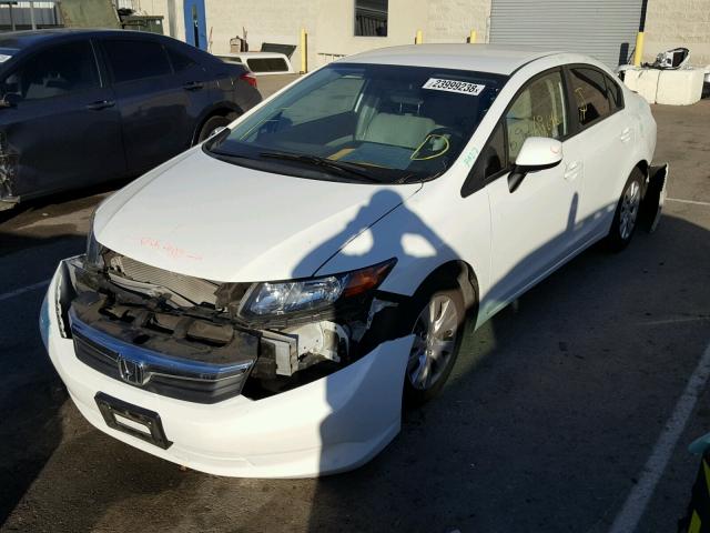 2HGFB2F59CH594589 - 2012 HONDA CIVIC LX WHITE photo 2