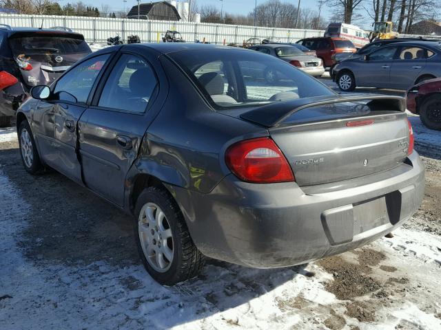 1B3ES56C34D536018 - 2004 DODGE NEON SXT GRAY photo 3