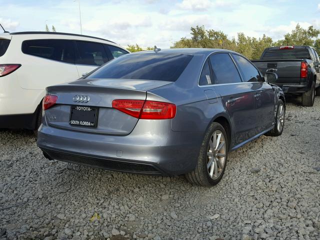 WAUEFAFL1FN009441 - 2015 AUDI A4 PREMIUM GRAY photo 4