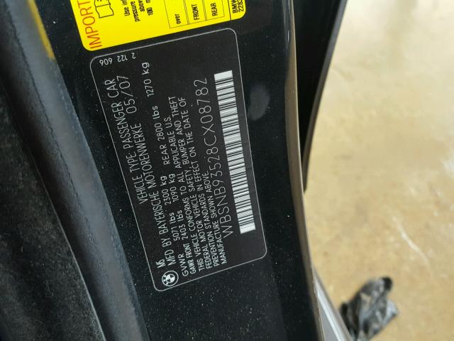 WBSNB93528CX08782 - 2008 BMW M5 BLACK photo 10