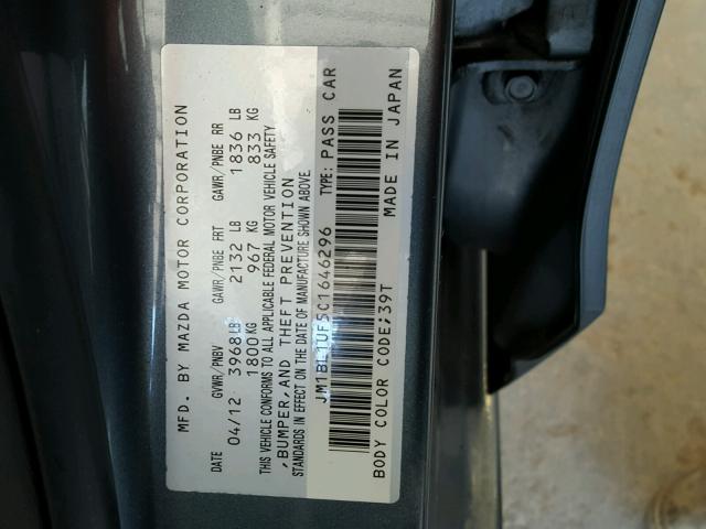 JM1BL1UF5C1646296 - 2012 MAZDA 3 I GREEN photo 10