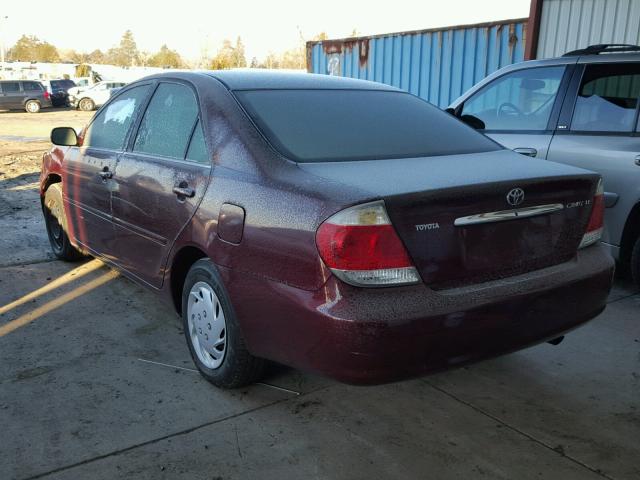 4T1BE32K15U021932 - 2005 TOYOTA CAMRY LE BURGUNDY photo 3