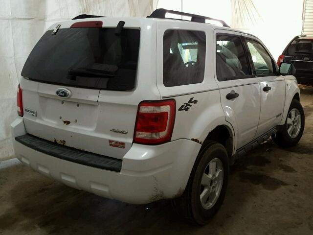 1FMCU93138KA74034 - 2008 FORD ESCAPE XLT WHITE photo 4