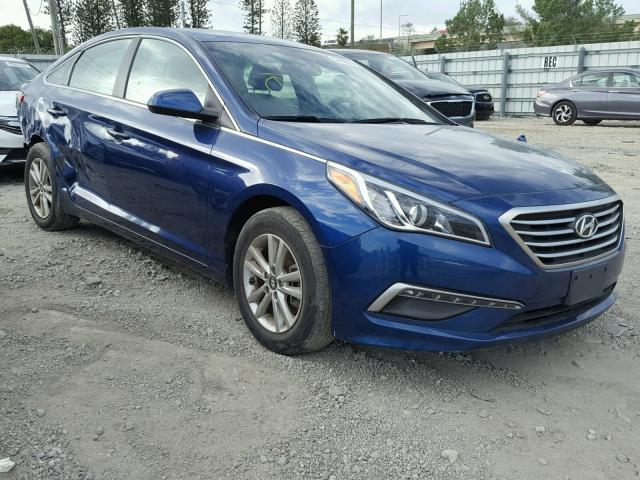 5NPE24AF2FH107590 - 2015 HYUNDAI SONATA SE BLUE photo 1