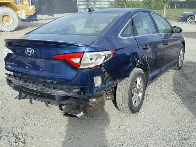 5NPE24AF2FH107590 - 2015 HYUNDAI SONATA SE BLUE photo 4