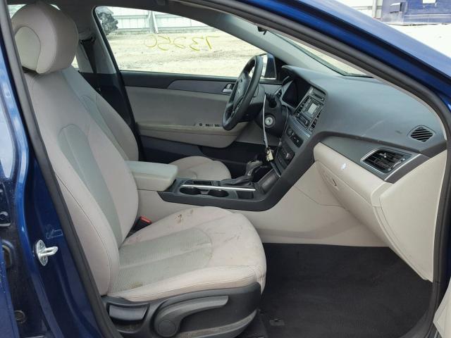 5NPE24AF2FH107590 - 2015 HYUNDAI SONATA SE BLUE photo 5