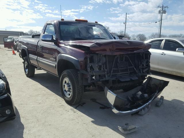 1GCHK24U01E326097 - 2001 CHEVROLET SILVERADO MAROON photo 1