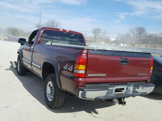 1GCHK24U01E326097 - 2001 CHEVROLET SILVERADO MAROON photo 3