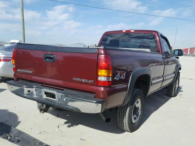 1GCHK24U01E326097 - 2001 CHEVROLET SILVERADO MAROON photo 4