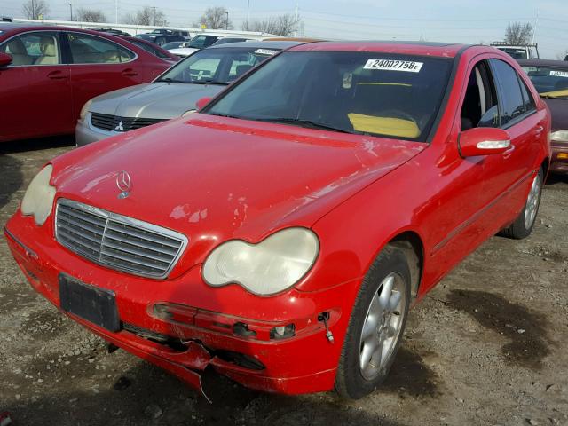 WDBRF64J52F165360 - 2002 MERCEDES-BENZ C 320 RED photo 2