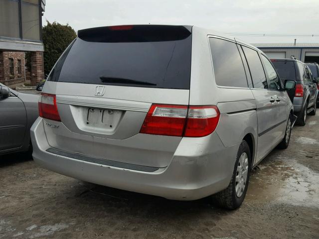 5FNRL38256B096482 - 2006 HONDA ODYSSEY LX SILVER photo 4