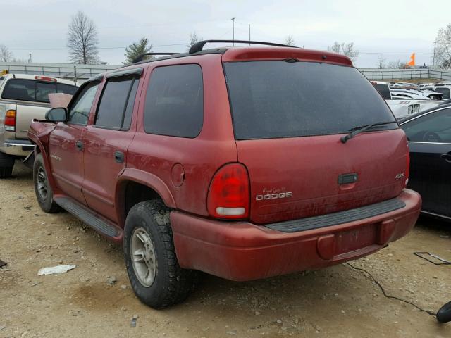 1B4HS28Z2YF294406 - 2000 DODGE DURANGO MAROON photo 3