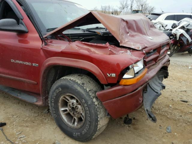 1B4HS28Z2YF294406 - 2000 DODGE DURANGO MAROON photo 9