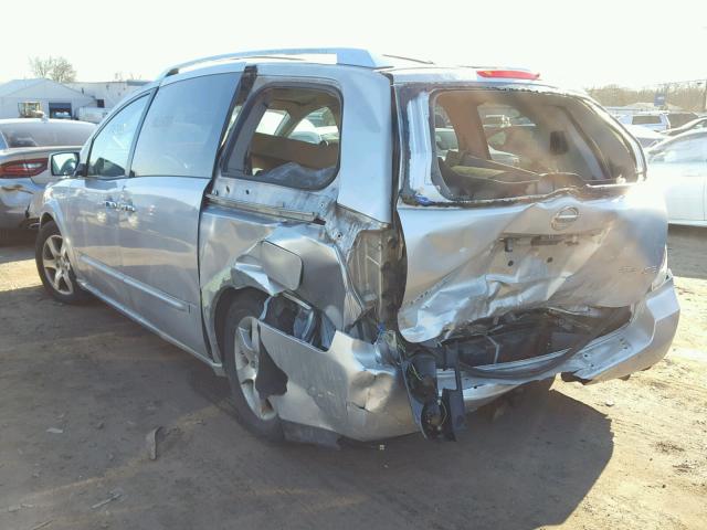 5N1BV28U98N104641 - 2008 NISSAN QUEST S SILVER photo 3