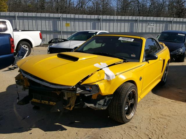 1FAFP45X2XF175902 - 1999 FORD MUSTANG GT YELLOW photo 2