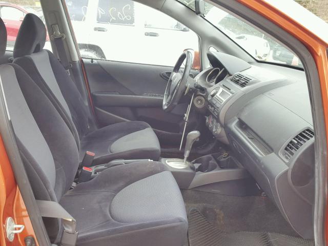 JHMGD38637S009799 - 2007 HONDA FIT S ORANGE photo 5