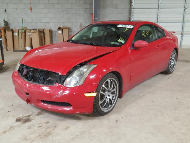 JNKCV54E95M407170 - 2005 INFINITI G35 RED photo 2