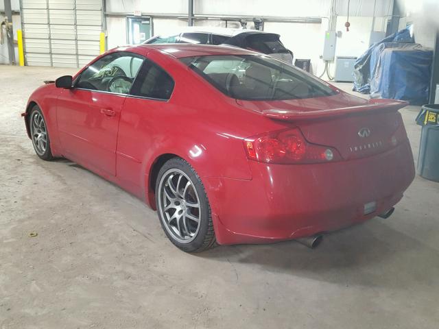 JNKCV54E95M407170 - 2005 INFINITI G35 RED photo 3