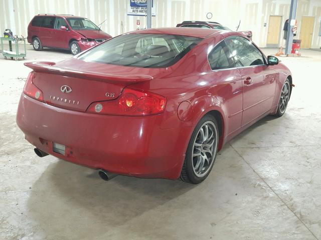 JNKCV54E95M407170 - 2005 INFINITI G35 RED photo 4