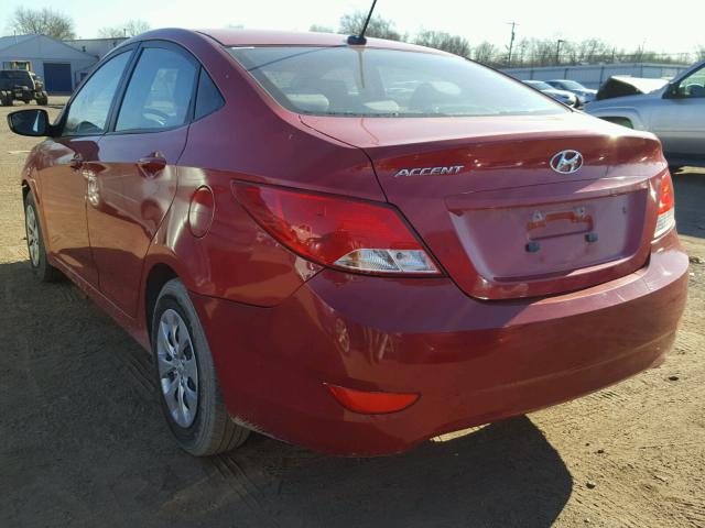 KMHCT4AE2GU122606 - 2016 HYUNDAI ACCENT SE BURGUNDY photo 3