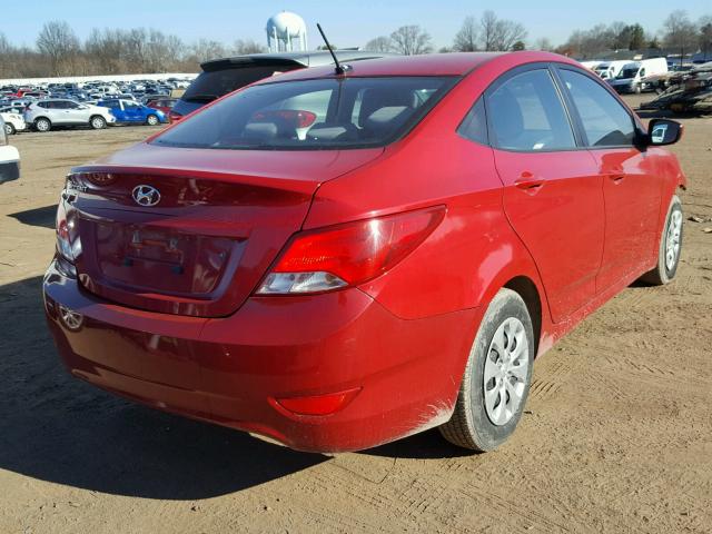 KMHCT4AE2GU122606 - 2016 HYUNDAI ACCENT SE BURGUNDY photo 4