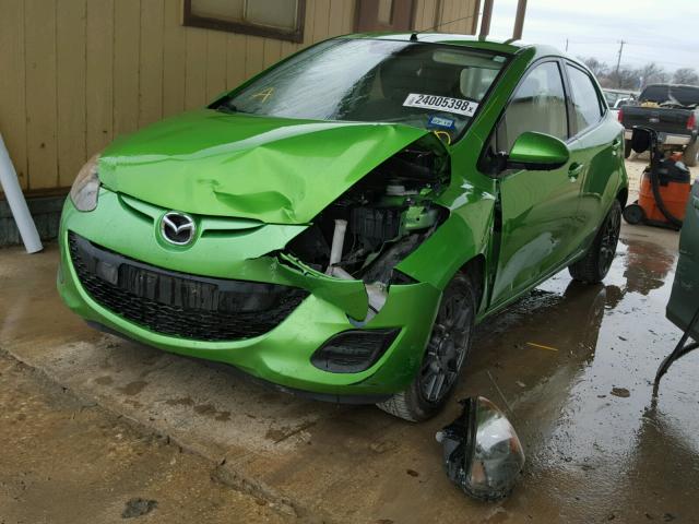 JM1DE1HY3B0116959 - 2011 MAZDA MAZDA2 GREEN photo 2