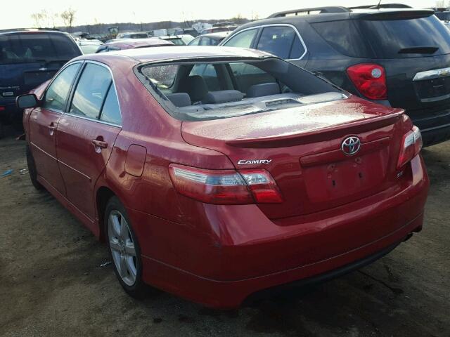 4T1BE46K27U190912 - 2007 TOYOTA CAMRY SE RED photo 3