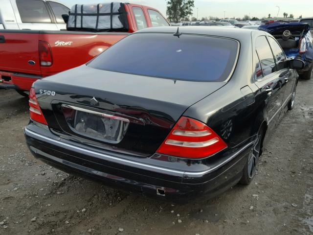 WDBNG75J01A217165 - 2001 MERCEDES-BENZ S 500 BLACK photo 4