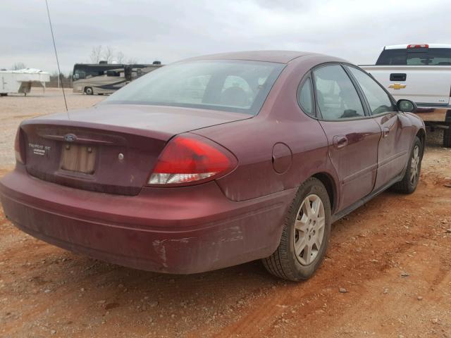 1FAHP53U65A215819 - 2005 FORD TAURUS SE BURGUNDY photo 4